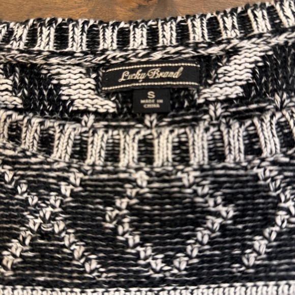 Lucky Brand Monochrome Tribal Pattern Sweater - Picture 4 of 5